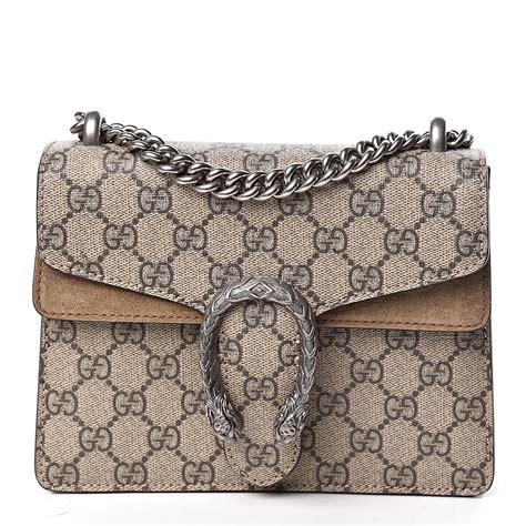 gucci gg supreme monogram mini dionysus shoulder bag taupe|Gucci dionysus denim bag.